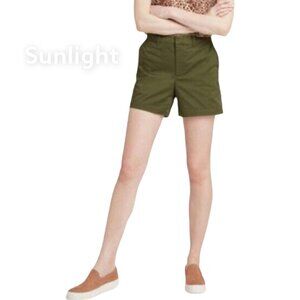 A New Day Women's Green Army Casual Fit Mid-Rise 5" Chino Shorts SZ 16 Stretch